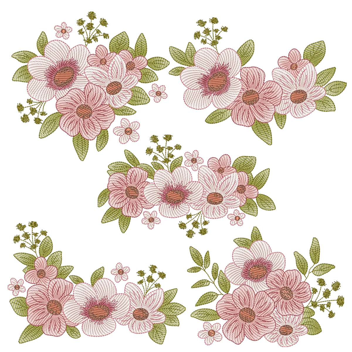 Foto principal da Coleção Pacote de Matrizes Arranjo de Flores - 5 Matrizes - Pontos Leves Combo